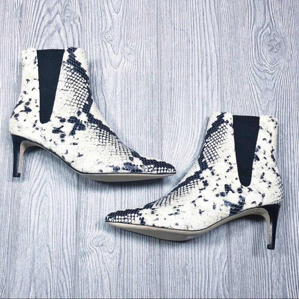 Joie Ralti python print booties ivory size 7